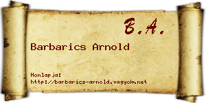 Barbarics Arnold névjegykártya